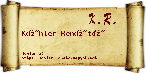Köhler Renátó névjegykártya